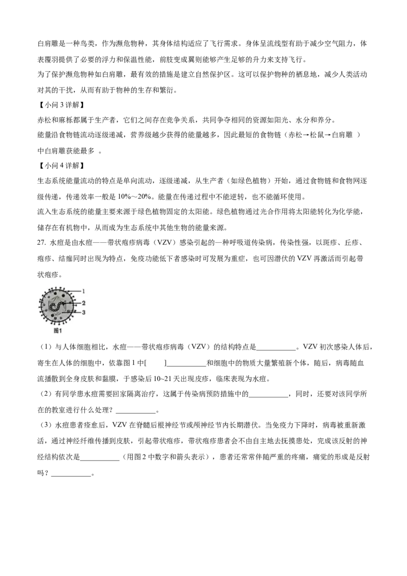 2025年山东省烟台市中考生物真题（解析版）_山东历年中考真题_山东省2025中考题_烟台