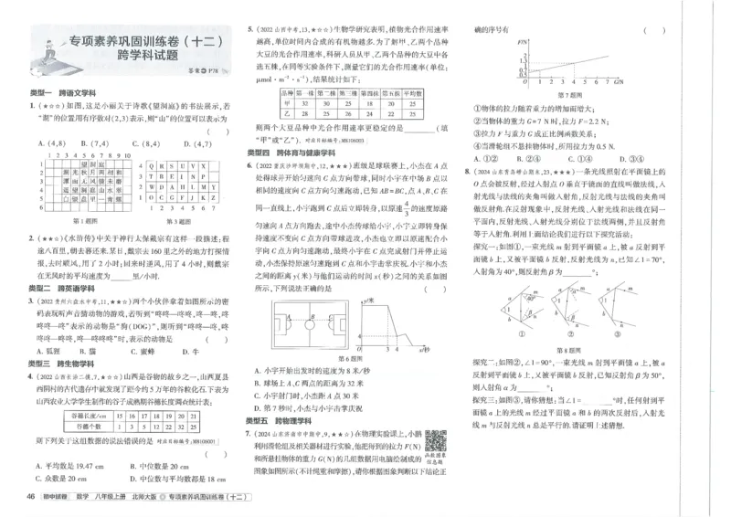 2025版53初中试卷8年级数学北师版上册_初中全科电子版试卷练习试题_初中全科《53中考试卷》2025版（多版本）_2025版53初中试卷789年级数学北师版上下册(1)
