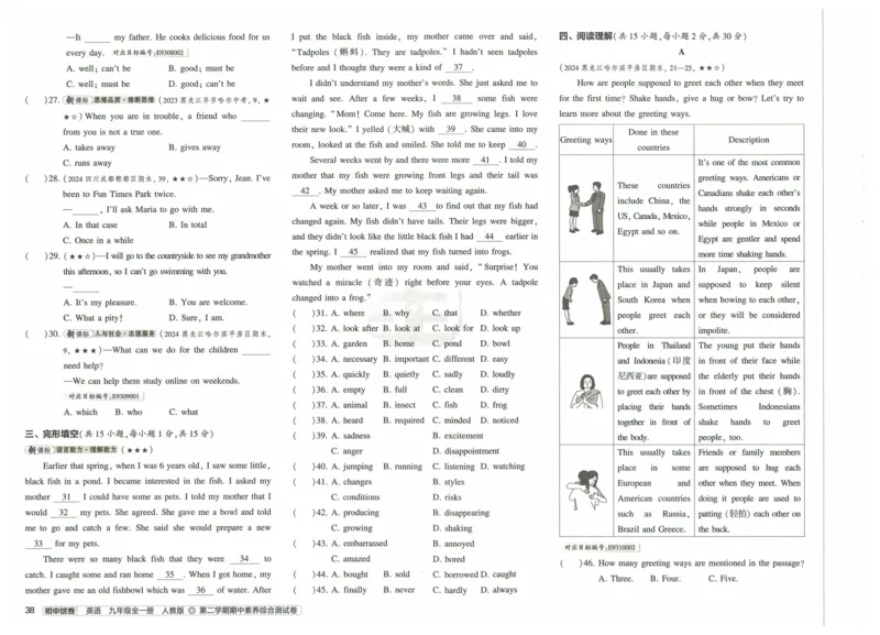 2025版53初中试卷英语人教版9年级全册_初中全科电子版试卷练习试题_初中全科《53中考试卷》2025版（多版本）_2025版53初中试卷9年级上下册人教版(1)