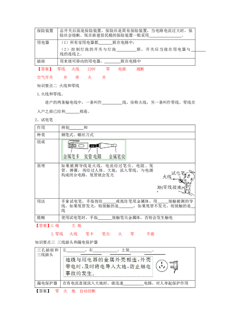 19.1家庭电路（解析版）_初中全科电子版试卷练习试题_物理_9年级上下册物理试题_人教版物理九年级全一册课时练习（45份）_课时练习