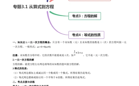 3.1从算式到方程讲练（原卷版）（人教版）_初中全科电子版试卷练习试题_数学_7上初中人教版数学练习、试卷24新版已更新_人教数学七年级上课时练习（109份）