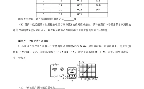 专题5电学实验（人教版）（原卷版）_初中全科电子版试卷练习试题_物理_9年级上下册物理试题_人教版物理九年级全一册专项练习（013份）