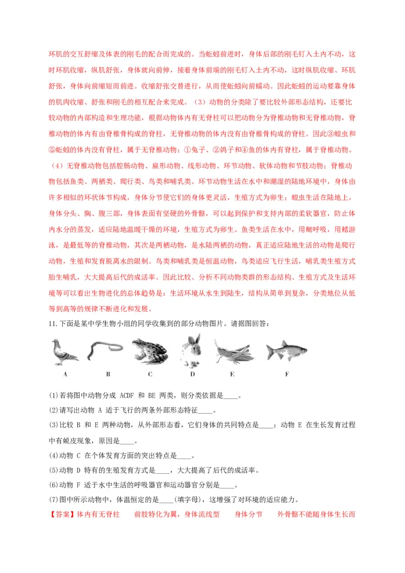 专练04（识图题）-八年级生物上册期中考点必杀题（人教版）（解析版）_初中全科电子版试卷练习试题_生物_生物8上练习_人教生物8年级上专项练习23份