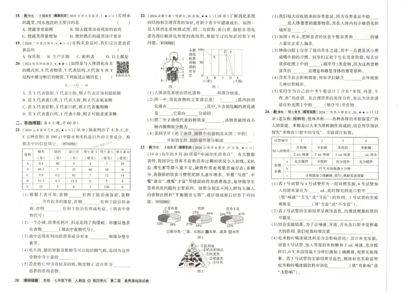 2025春53初中试卷生物人教版7年级下册_初中全科电子版试卷练习试题_初中全科《53中考试卷》2025版（多版本）_2025春53初中试卷7年级下册人教版(1)