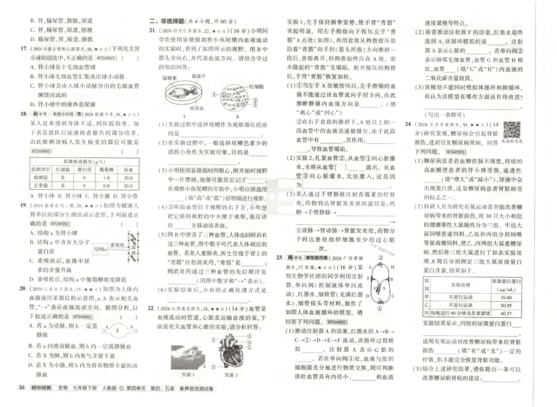 2025春53初中试卷生物人教版7年级下册_初中全科电子版试卷练习试题_初中全科《53中考试卷》2025版（多版本）_2025春53初中试卷7年级下册人教版(1)