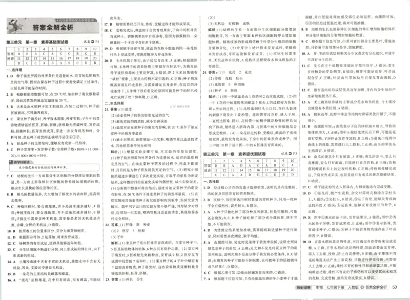 2025春53初中试卷生物人教版7年级下册_初中全科电子版试卷练习试题_初中全科《53中考试卷》2025版（多版本）_2025春53初中试卷7年级下册人教版(1)