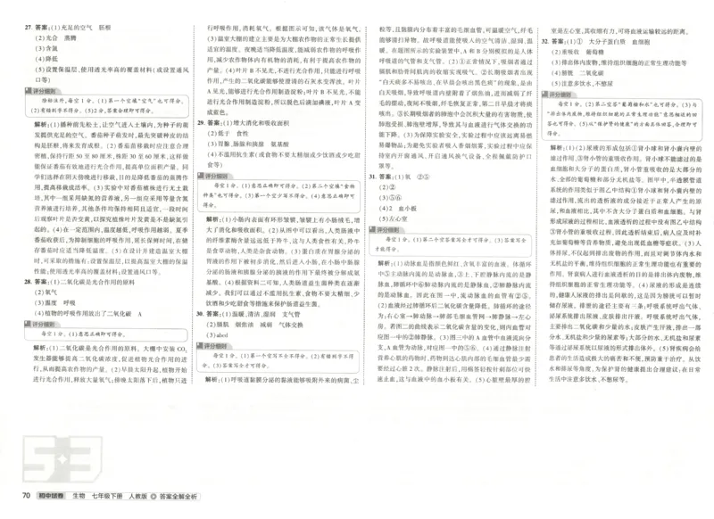 2025春53初中试卷生物人教版7年级下册_初中全科电子版试卷练习试题_初中全科《53中考试卷》2025版（多版本）_2025春53初中试卷7年级下册人教版(1)