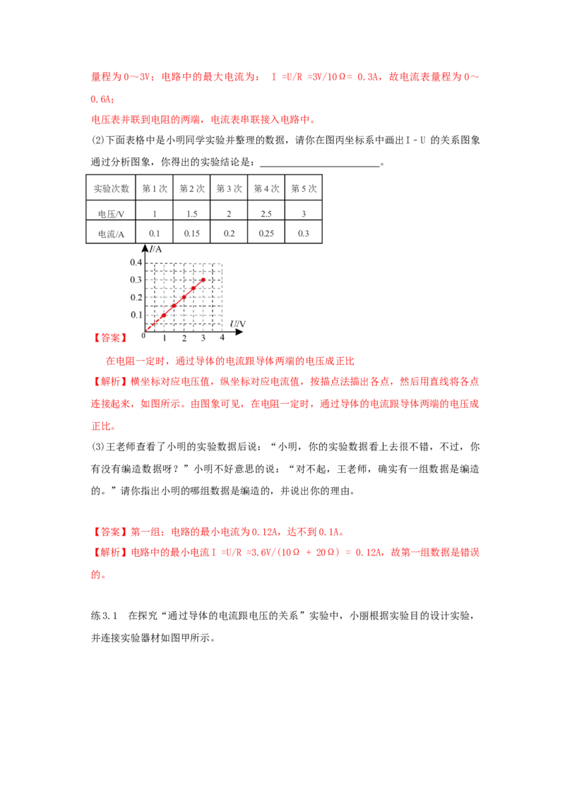 17.1电流与电压和电阻的关系（解析版）_初中全科电子版试卷练习试题_物理_9年级上下册物理试题_人教版物理九年级全一册课时练习（45份）_课时练习