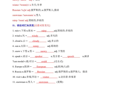 unit7It'sraining-七年级英语下册同步必背知识清单（人教版）_初中全科电子版试卷练习试题_英语_7年级下册-初中人教版英语_人教英语七年级下知识总结（012份）