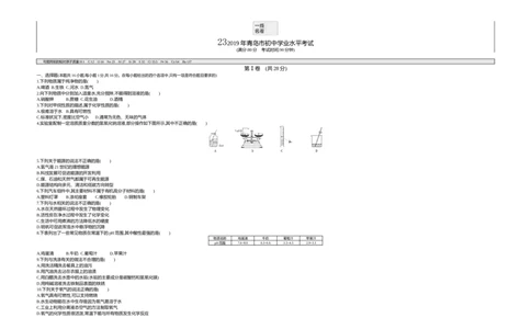 2019山东青岛化学试卷+答案+解析(word整理版)_山东历年中考真题_山东省历年中考真题2013~2024_初中化学历年真题（2013-2024）