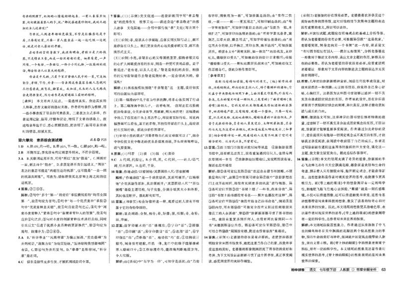 2025春《53初中试卷》语文RJ7下_初中全科电子版试卷练习试题_初中全科《53中考试卷》2025版（多版本）_2025春53初中试卷7年级下册人教版(1)