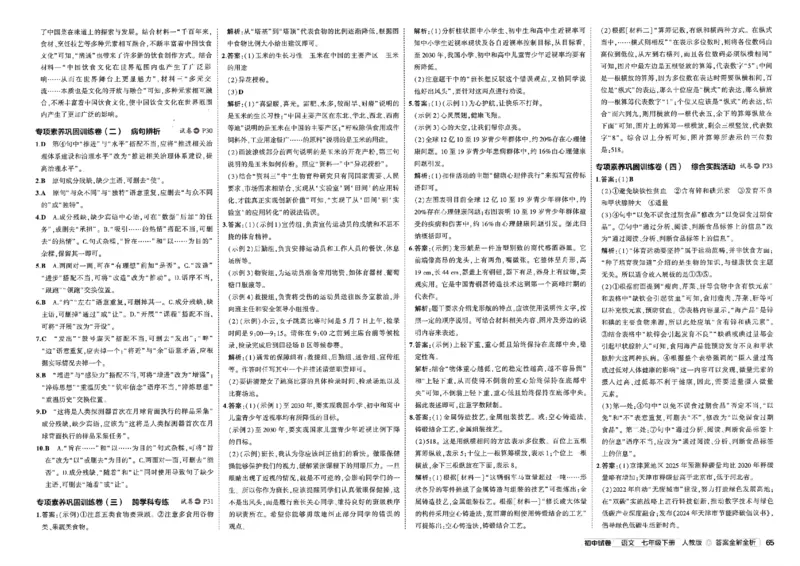2025春《53初中试卷》语文RJ7下_初中全科电子版试卷练习试题_初中全科《53中考试卷》2025版（多版本）_2025春53初中试卷7年级下册人教版(1)