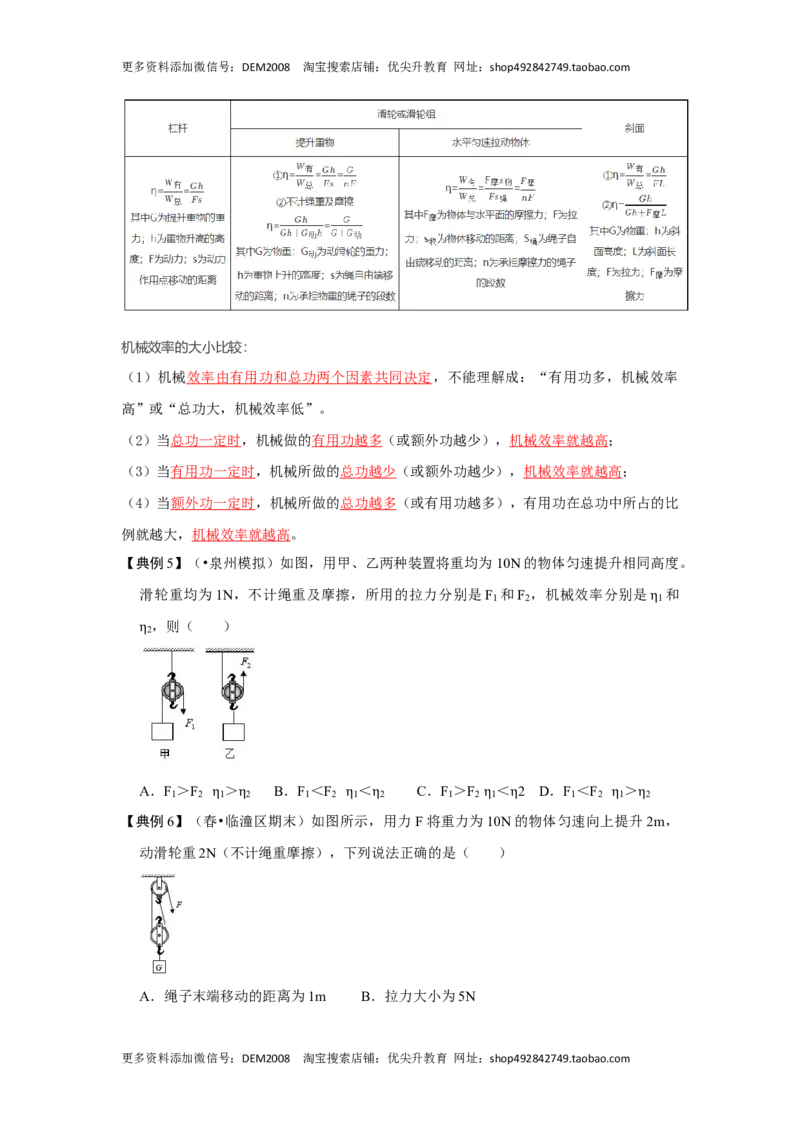 12.3机械效率（原卷版）_初中全科电子版试卷练习试题_物理_8年级下册物理试题_人教版物理八年级下课时练习（045份）_课时练习第1套20份