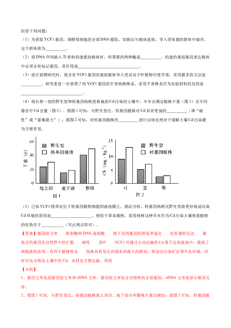专题19现代生物科技专题-2021年高考真题和模拟题生物分项汇编（解析版）_新高考复习资料_2022年新高考复习资料_2021年高考真题和模拟题生物分项汇编7.30更新