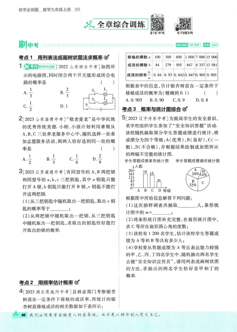 2025版《初中必刷题》数学BS9上_初中全科电子版试卷练习试题_25初中必刷题_2025版《初中必刷题》数学BS9上