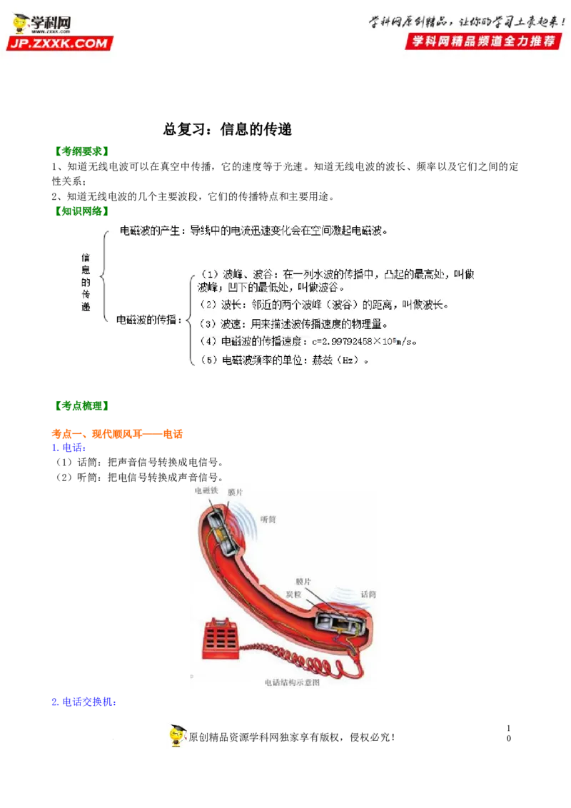 考向18电与磁、信息的传递、能源与可持续发展-备战2022年中考物理一轮复习考点微专题_8、物理总复习_8.中考物理总复习_2022年中考复习资料_备战2022年中考物理一轮复习考点微专题
