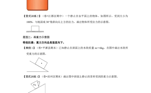 专题05几种力的作图（原卷版）_初中全科电子版试卷练习试题_物理_8年级下册物理试题_人教版物理八年级下专项练习（029份）