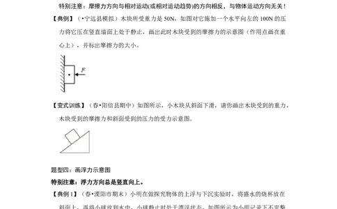 专题05几种力的作图（原卷版）_初中全科电子版试卷练习试题_物理_8年级下册物理试题_人教版物理八年级下专项练习（029份）