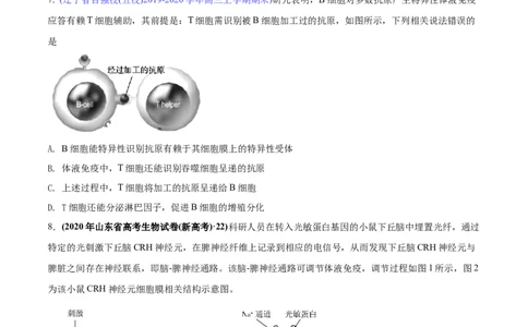 专题16免疫调节-2020年高考真题和模拟题生物分项汇编（学生版）_新高考复习资料_2022年新高考复习资料_2022年一轮复习最新版_1.2022年高考生物一轮复习全国通用版