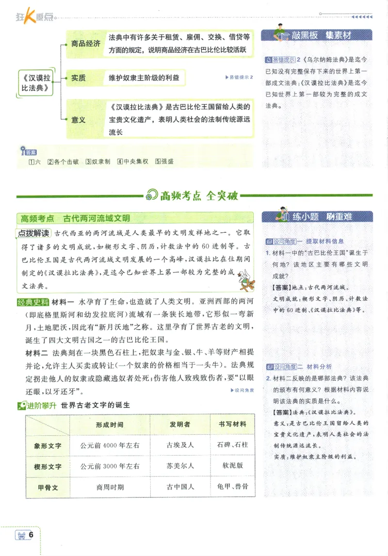 2025版《初中必刷题》历史RJ9上-狂K重点_初中全科电子版试卷练习试题_25初中必刷题_2025版《初中必刷题》历史RJ9上