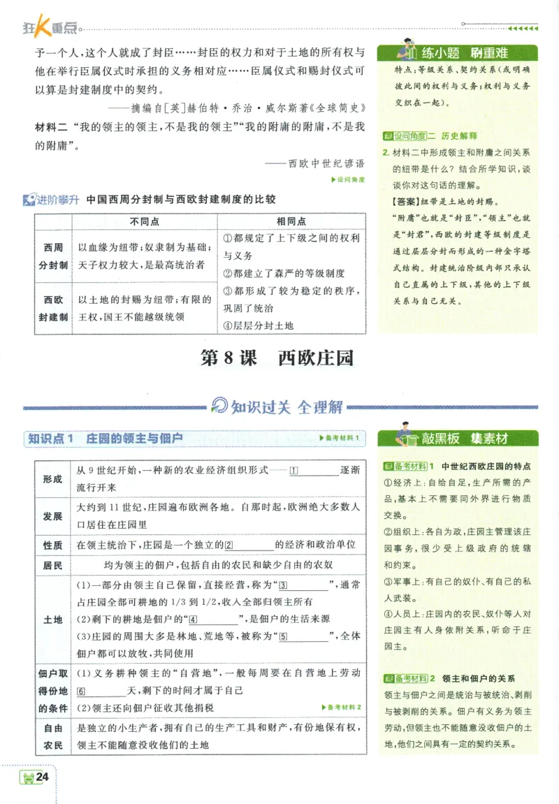 2025版《初中必刷题》历史RJ9上-狂K重点_初中全科电子版试卷练习试题_25初中必刷题_2025版《初中必刷题》历史RJ9上