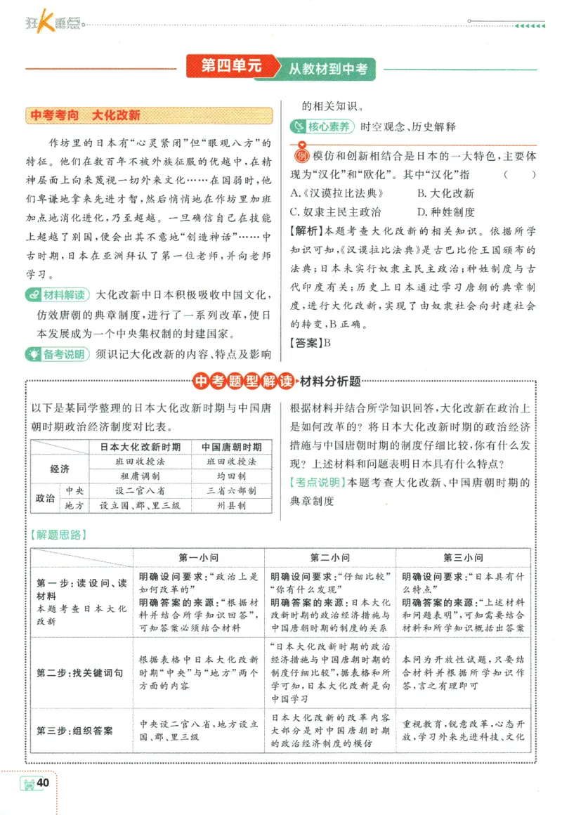 2025版《初中必刷题》历史RJ9上-狂K重点_初中全科电子版试卷练习试题_25初中必刷题_2025版《初中必刷题》历史RJ9上