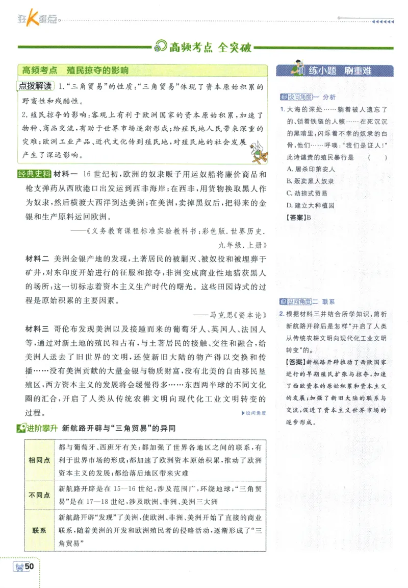 2025版《初中必刷题》历史RJ9上-狂K重点_初中全科电子版试卷练习试题_25初中必刷题_2025版《初中必刷题》历史RJ9上