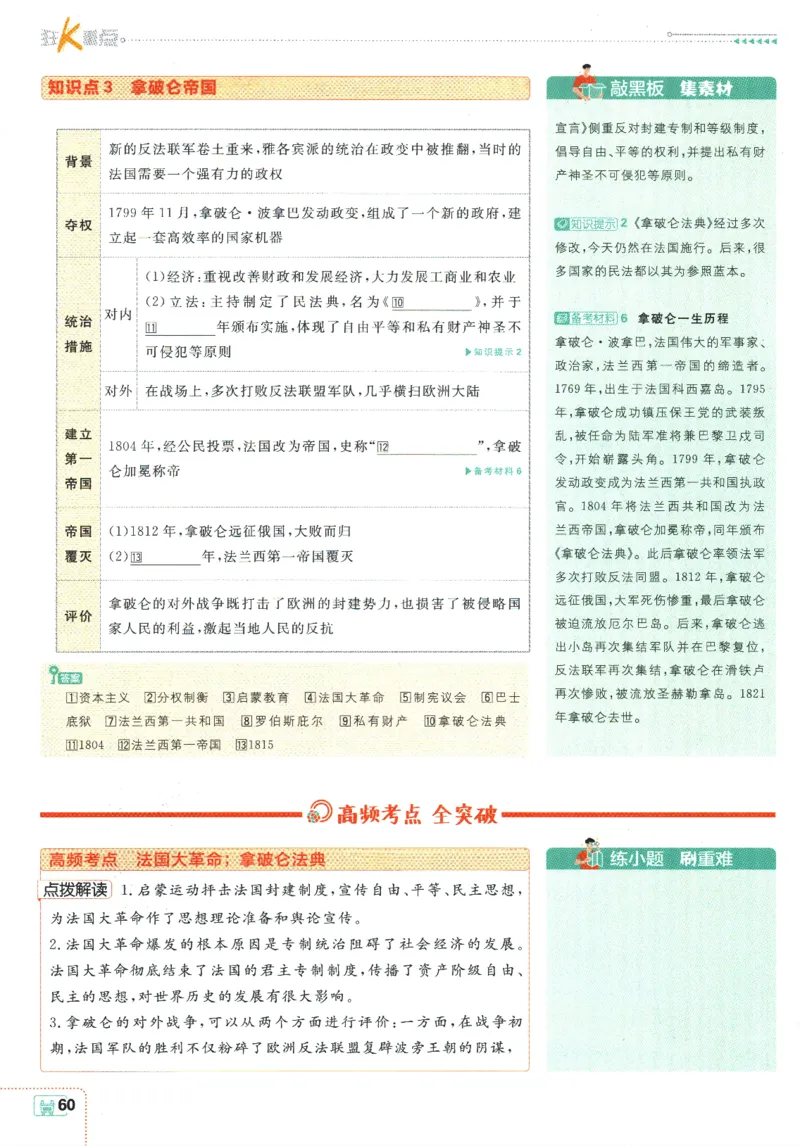 2025版《初中必刷题》历史RJ9上-狂K重点_初中全科电子版试卷练习试题_25初中必刷题_2025版《初中必刷题》历史RJ9上