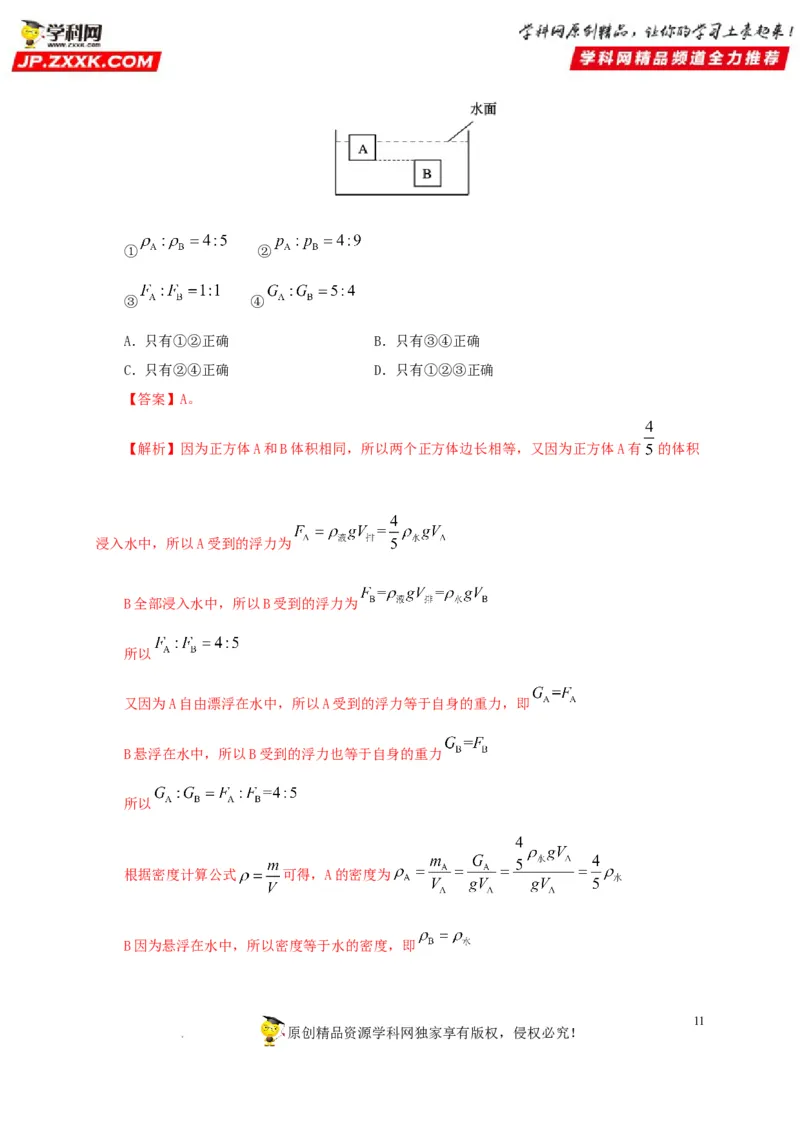 第十三单元密度、压强和浮力综合真题训练（解析版）_8、物理总复习_8.中考物理总复习_2022年中考复习资料