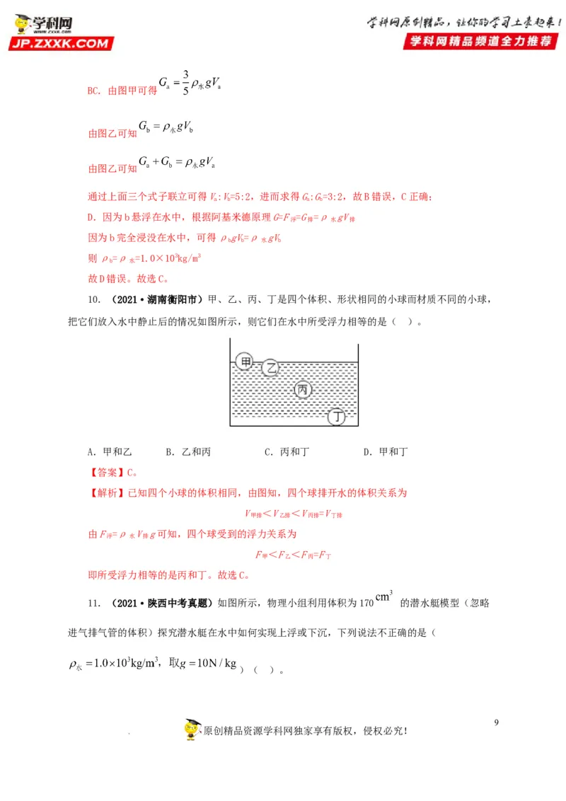 第十三单元密度、压强和浮力综合真题训练（解析版）_8、物理总复习_8.中考物理总复习_2022年中考复习资料