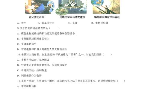 5.3动物在生物圈中的作用（备作业）-（人教版）（原卷版）_初中全科电子版试卷练习试题_生物_生物8上练习_人教生物8年级上课时练习37份