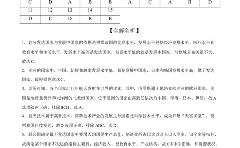 2022年全国名校七年级单元测试仿真卷&middot;地理卷（十七）（全解全析）_初中全科电子版试卷练习试题_地理_人教地理7上试题试卷_人教地理7年级上专项练习17份