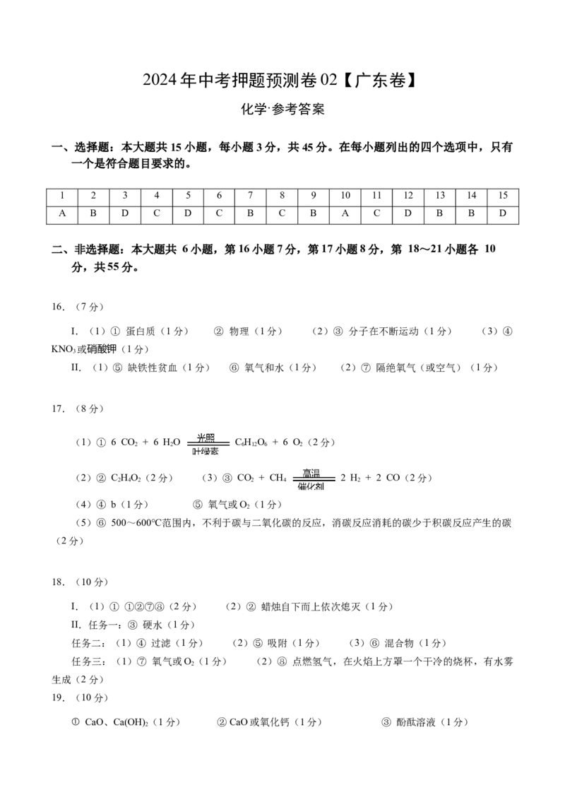 2024年中考押题预测卷02（广东卷）-化学（参考答案）_初中全科电子版试卷练习试题_化学_2024中考模拟题化学(1)_押题预测