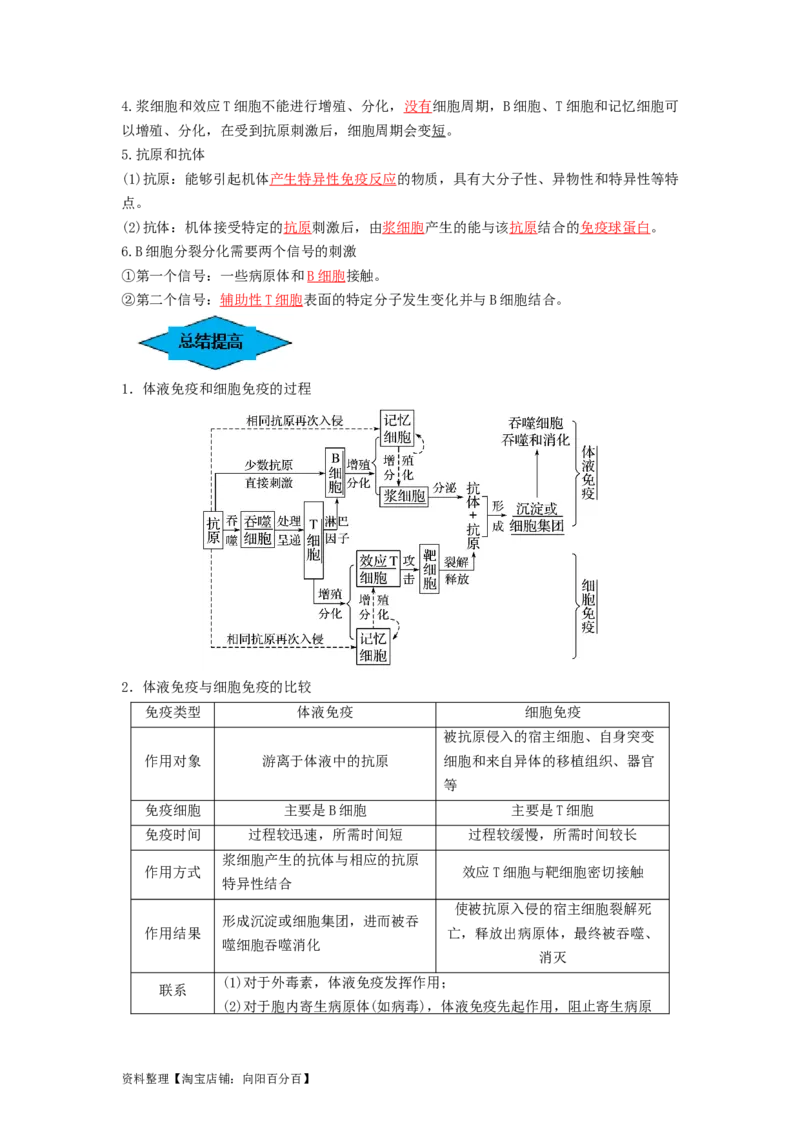 专题26免疫调节（串讲）（解析版）_新高考复习资料_2024年新高考复习资料_一轮复习资料_完备战2024年高考生物一轮复习串讲精练（新高考专用）_串讲_解析版