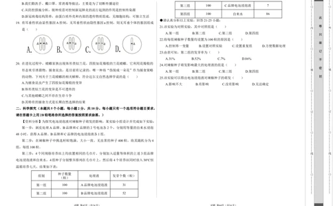 2024年中考押题预测卷（武汉卷）-生物（考试版）A3_初中全科电子版试卷练习试题_生物_2024中考模拟题生物(1)_押题预测