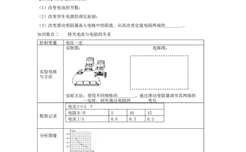 17.1电流与电压和电阻的关系（原卷版）_初中全科电子版试卷练习试题_物理_9年级上下册物理试题_人教版物理九年级全一册课时练习（45份）_课时练习