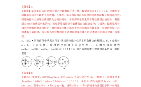 专题15基因的自由组合定律（精练）（解析版）_新高考复习资料_2024年新高考复习资料_一轮复习资料_完备战2024年高考生物一轮复习串讲精练（新高考专用）_精练_解析版