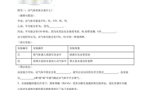 专练06（精选探究10题）（原卷版）_初中全科电子版试卷练习试题_化学_9年级上下册化学试题_9年级上试题_人教化学九年级上专项练习（022份）