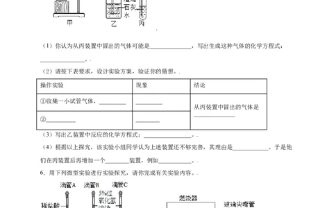 专练06（精选探究10题）（原卷版）_初中全科电子版试卷练习试题_化学_9年级上下册化学试题_9年级上试题_人教化学九年级上专项练习（022份）