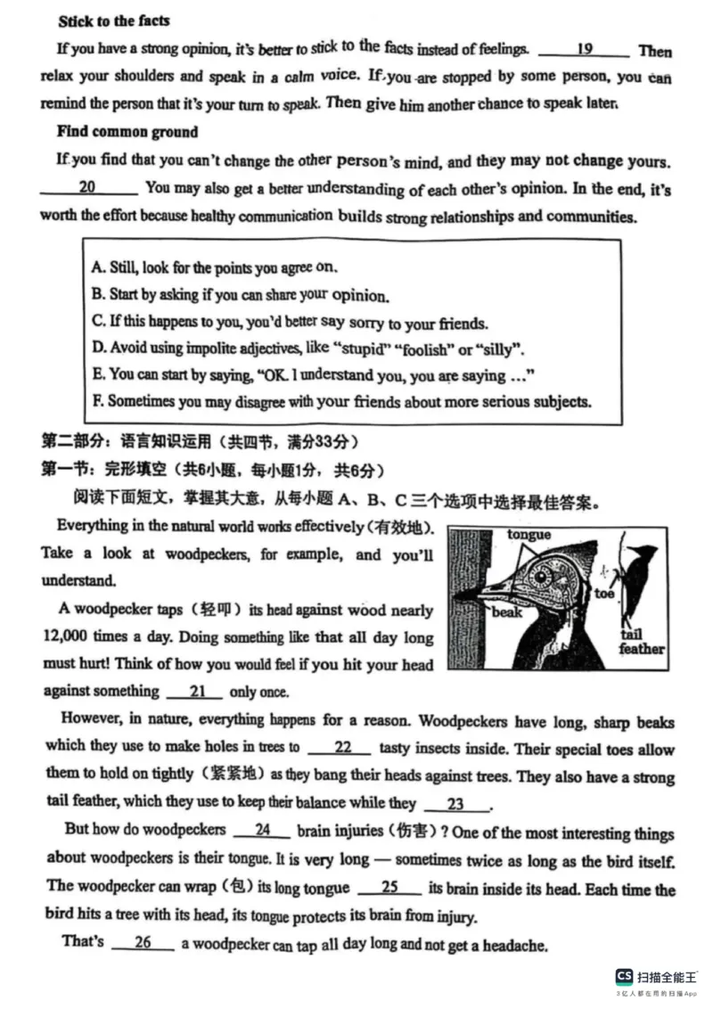 2025年威海市中考英语真题原卷_山东历年中考真题_山东省2025中考题_威海市