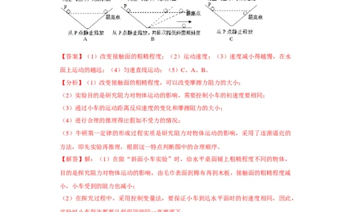 专题06力与运动实验专题（解析版）_初中全科电子版试卷练习试题_物理_8年级下册物理试题_人教版物理八年级下专项练习（029份）