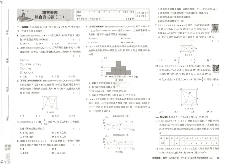 2025春53初中试卷数学沪科版8年级下册_初中全科电子版试卷练习试题_初中全科《53中考试卷》2025版（多版本）_2025春53初中试卷数学、物理沪科版89年级下册(1)