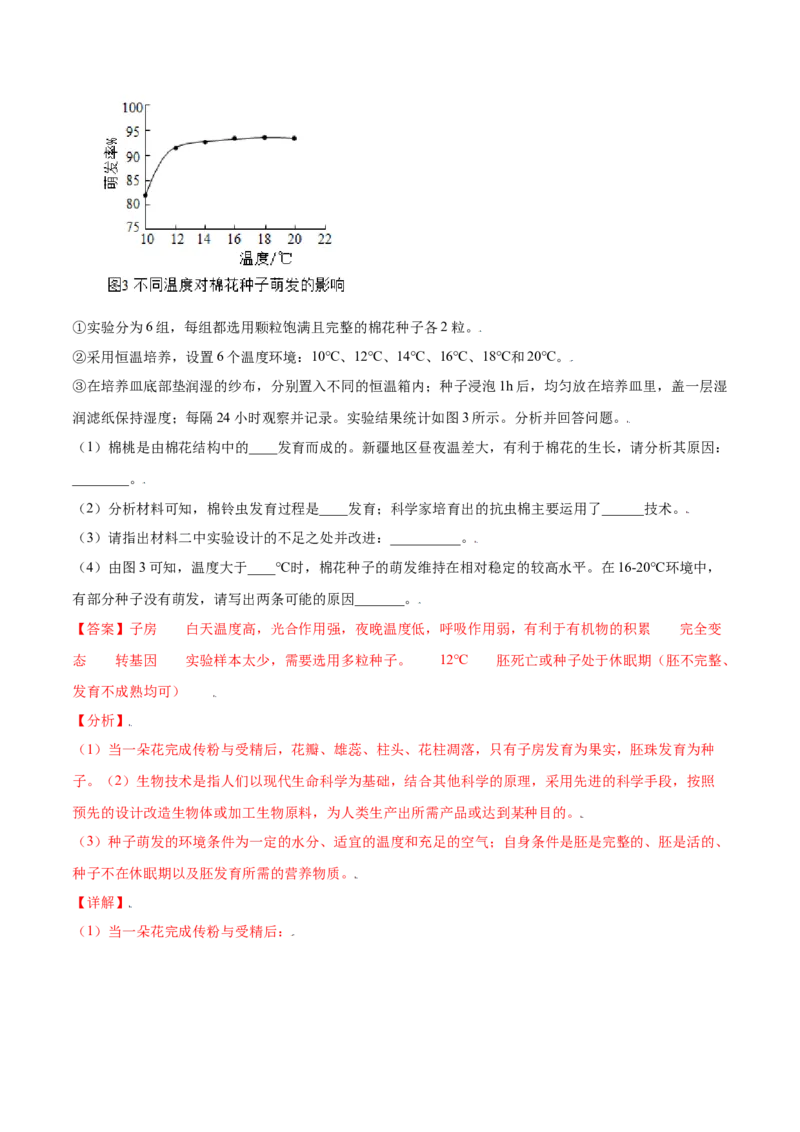 必考点20绿色植物是生物圈中有机物的制造者-（人教版）（解析版）_初中全科电子版试卷练习试题_生物_生物人教版7上练习&mdash;24新版已更新_人教生物7年级上专项练习28份