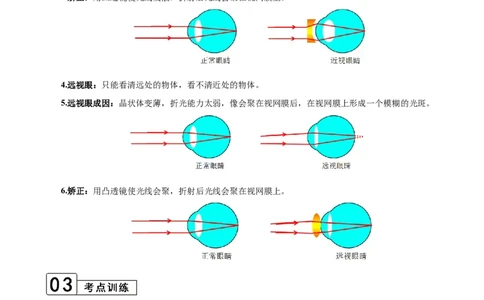 第5.4课时眼睛和眼镜（原卷版）_初中全科电子版试卷练习试题_物理_8年级上册物理试题_人教版物理八年级上课时练习（104份）_课时练习第2套25