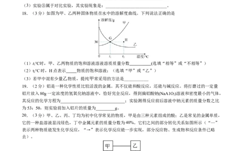 化学（河南卷）（考试版A4）_初中全科电子版试卷练习试题_化学_2024中考模拟题化学(1)_三模（36套）_化学（河南卷）