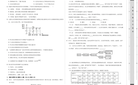 化学（甘肃卷）（考试版A3）_初中全科电子版试卷练习试题_化学_2024中考模拟题化学(1)_一模_化学（甘肃兰州卷）-2024年中考第一次模拟考试