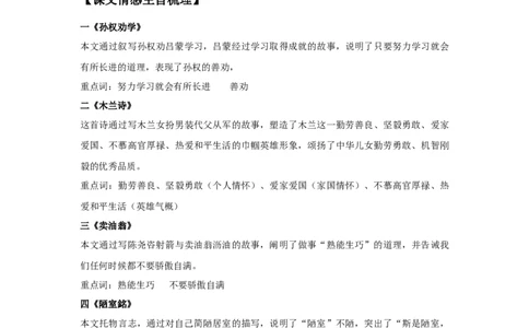 情感主旨（原卷版）-七年级语文下学期古诗文专项复习（部编版）_初中全科电子版试卷练习试题_语文_7下初中部编版语文练习、试卷_部编语文七年级下专项练习（021份）