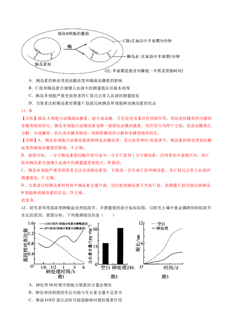 信息必刷卷01（安徽专用）解析版_2025年新高考资料_2025考前信息卷_2025年高考生物考前信息必刷卷（安徽专用）3441065