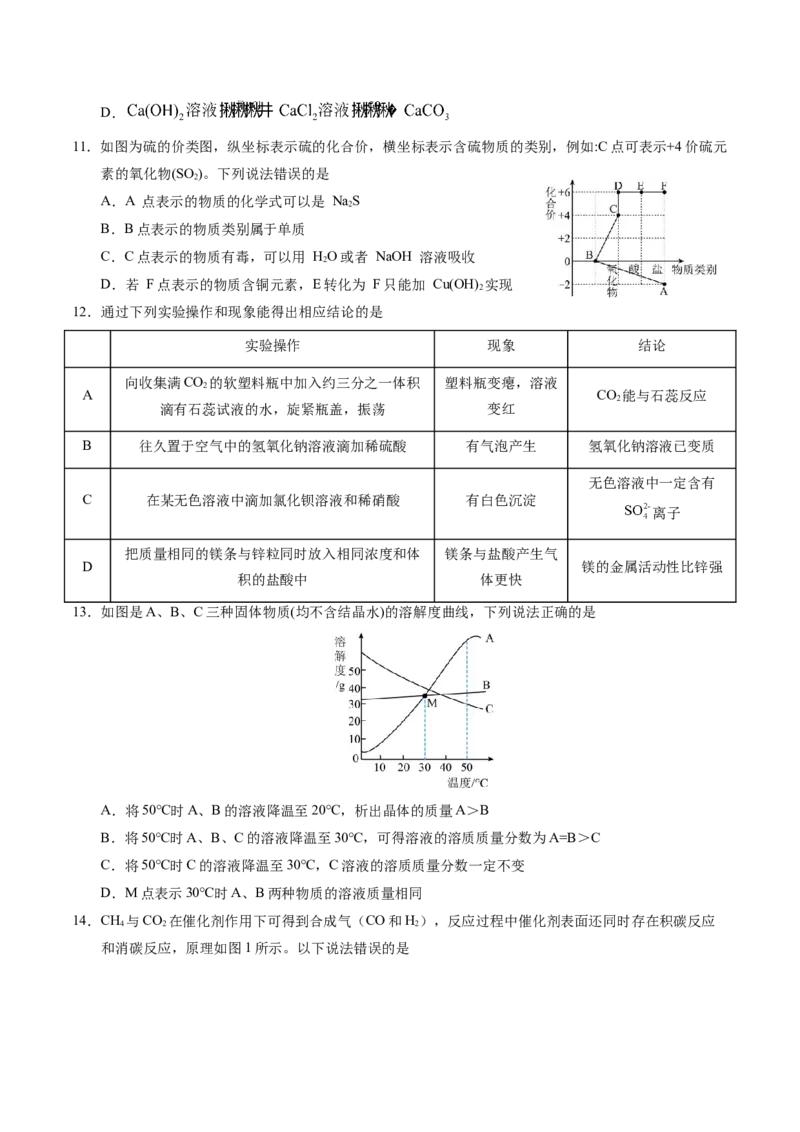 化学（盐城卷）（考试版A4）_初中全科电子版试卷练习试题_化学_2024中考模拟题化学(1)_一模_化学（盐城卷）-2024年中考第一次模拟考试