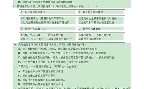 化学（哈尔滨卷）（考试版A4）_初中全科电子版试卷练习试题_化学_2024中考模拟题化学(1)_一模_化学（哈尔滨卷）-2024年中考第一次模拟考试